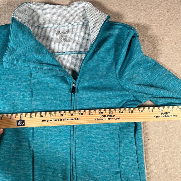 Asics Womens Size Small Thermal Running Jacket Full Zip Green Activewear - Picture 4 of 5